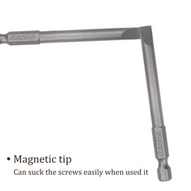 Kozelo 5pcs Slotted Screwdriver Bit - [3 Inch x H1/4 x SL6] Hex Shank Magnetic Flat Batch Head for Pneumatic or Power Tool Use, S2 Steel