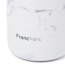 Francfranc One-Touch Stainless Steel Bottle, 16.2 fl oz (480 ml), Marble White, with Lock, Water Bottle, My Bottle, Slim, Present, Gift, Gift