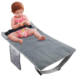 Kids Airplane Foot Pedal Portable Folding Universal Fit Adjustable Children Airplane Seat Extender Grey