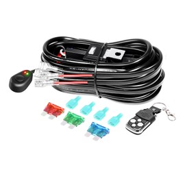 RIGIDON Work Light Wiring Harness Cable Set Relay Adapter for Car Headlight Additional Headlight Daytime Running Lights 12 V/40 A, On-Off Strobe Remote Control Switch (Model D for 2 Lamps)