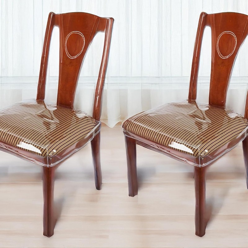 EupHHonycs 6 Pack Large Plastic Chair Covers for Dining Room