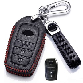 PELKERDR New Harrier 80 Series Hilux GUN125 Yaris Mirai MARK X 250G S Land Cruiser 200 Series Toyota Smart Key Case Key Cover Key Cover Key Holder Premium Leather Protects Keys Dirt, Slip Resistant,