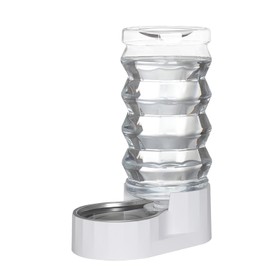 Sfozstra 9L Automatic Pet Waterer, 100% BPA Free, Stainless Steel Gravity Feeder, Convenient Drinking Water Dispenser Designed for Dogs and Cats (White, 9L)