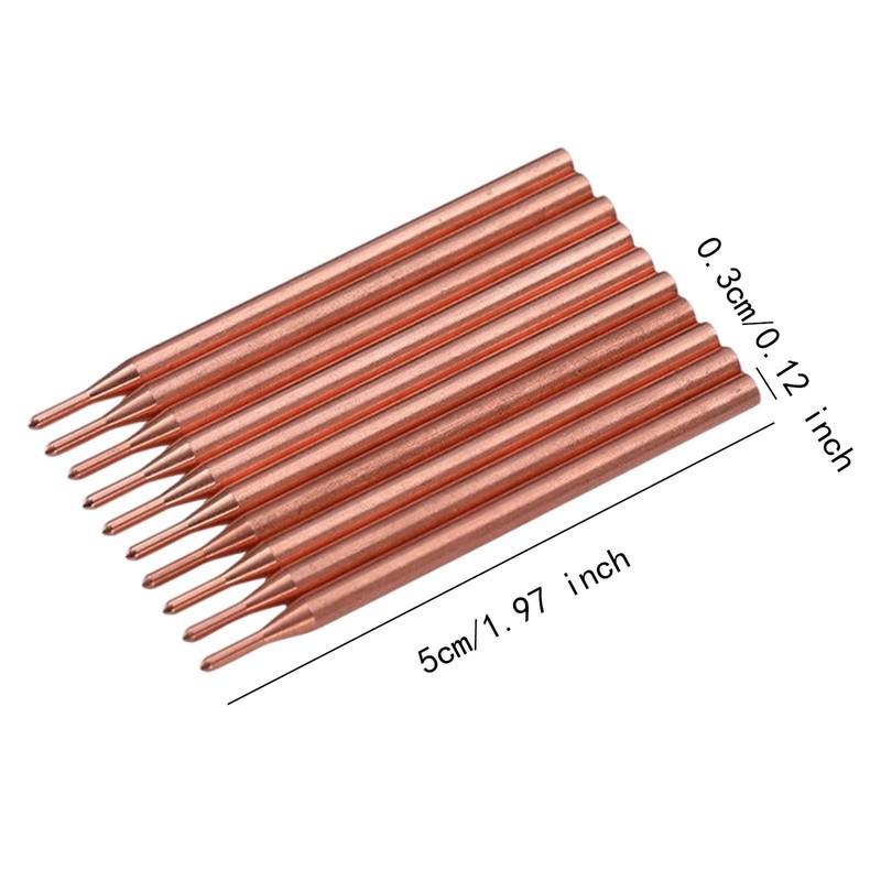Harilla 10pcs Spot Welding Pin Accessories Copper Welding Rod Tool