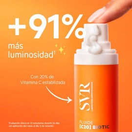 SVR C20 Biotic Fluide, Crema Anti-Edad Hidratante e Iluminadora con Vitamina C y Ácido Hialurónico, 30 ml                                             