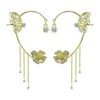 Butterfly Tassel Style Zircon Earrings, Butterfly Flowers Tassel Long Earring,
