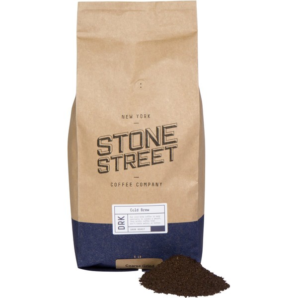 Stone Street Coffee Cold Brew Reserve Coarsely Ground Coffee, 5 LB Bag, Dark Roast, Colombian