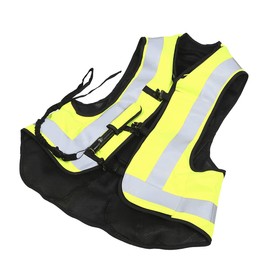 TCMT Airbag Motorcycle Airnest Air Bag Vest Hi Visibility w/ CO2 Cartridge (XXL, Black + Fluorescent yellow)