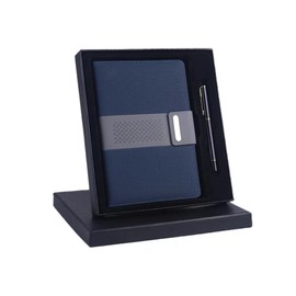 CMY Executive Classic Leather A5 Notebook with Pen Vintage Travel Notebook and Pen Journal Diary Business Daily Ideas Notepad Christmas Birthday Gift Set for Girls Women Mum Dad (BLUE)