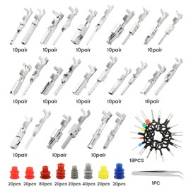 Kakalote 500Pcs Connector Pins Kit,1/1.5/1.8/2.2/2.8/3.5mm mm Pins Connector Kit Car Terminal Removal Tool(Multicolor)