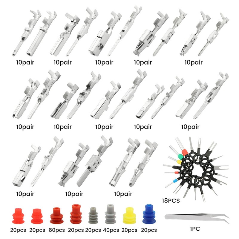 Kakalote 500Pcs Connector Pins Kit,1/1.5/1.8/2.2/2.8/3.5mm mm Pins Connector Kit Car