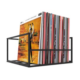 ARAHFUN Vinyl Record Storage Black Metal,Vinyl Record Holder Stand Up to 70 LP Albums,Handmade Lp Albums Storage Rack