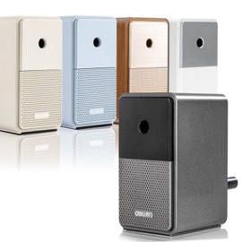 Deli Pencil Sharpener, Manual, Black, 1 Piece, Can Sharpen Pencils 10,000 Times, Silent, Pencil Sharpener, Automatic Pen Feeding, Durable Alloy Steel Cutter, 5 Levels of Lead Adjustment, Compatible