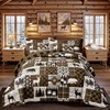 3 Piece Cabin King Size Quilt Sets Farmhouse Rustic Reversible