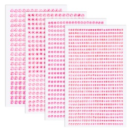 IANFAN Glitzersteine Selbstklebend, 7 Blatt Rosa Strasssteine Schmucksteine 3/4/5/6mm Glitzer Basteln Diamanten für Gesichts-Make-Up Fingernagel Dekorationen Und Urlaubszubehör