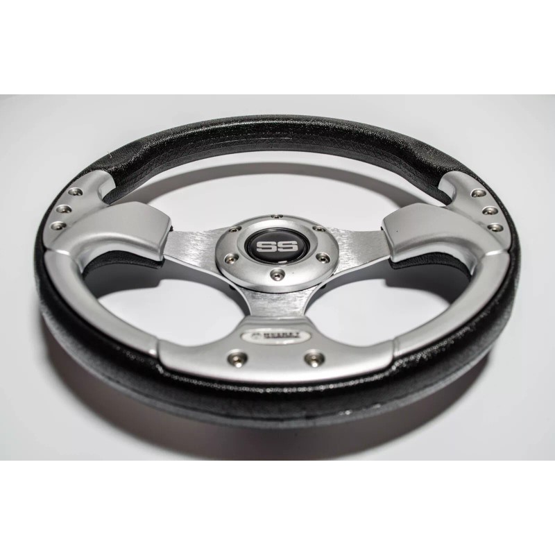 Huskey 12.5 Inch Silver Steering Wheel For Club Car DS