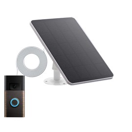 Solar Charger Compatible with Ring Video Doorbell (2nd Generation - 2020 Release) White