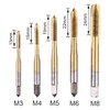 Gasea 5pcs Spiral Point Tap Set, HSS Titanium Coating Threading