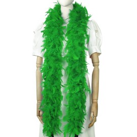 Larryhot Green 60g Feather Boa - 2 Yards Turkey Boa Feathers for Party Bulk,Christmas,Wedding Centerpieces,Costume,Concert,Pet and Home Decoration (Green)