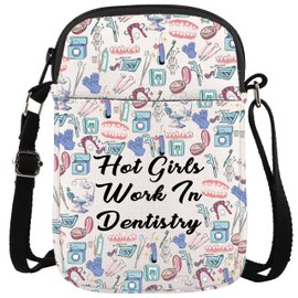 KUIYAI Dentist Messenger Bag Dental Hygienist Gift Dental Graduation Zipper Crossbody Bag(work in dentistry)