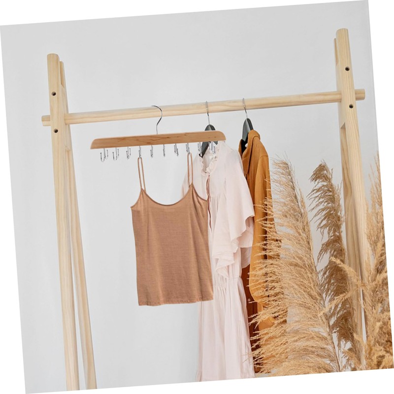 Outanaya 2pcs Space Saving Non Slip Wood Hanger for Closet