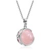 Top Plaza Rose Quartz Healing Crystal Stone Necklace Round Ball