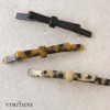 VingTAINE H7047-BR- Tortoise Shell Style Thin Ribbon Barrette Marble Thin