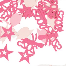 Graduation Decoration Confetti 200 Pieces 2025 Graduation Confetti Table Decoration Pink Graduation Hat Confetti Star Decoration Confetti for Graduation Party Passed Exam Decoration