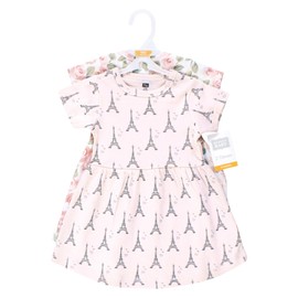 Hudson Baby Infant Girls Cotton Dresses, Bonjour Paris, 12-18 Months