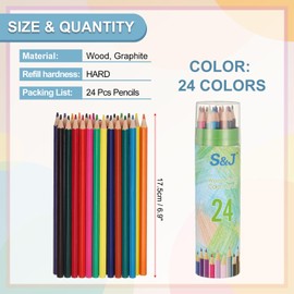 PATIKIL 24 Colors Coloring Pencils Set, Soft Core Colored Pencils Hexagonal Shape Coloring Drawing Pencil for Sketching Blending DIY Crafts (Green Bucket)