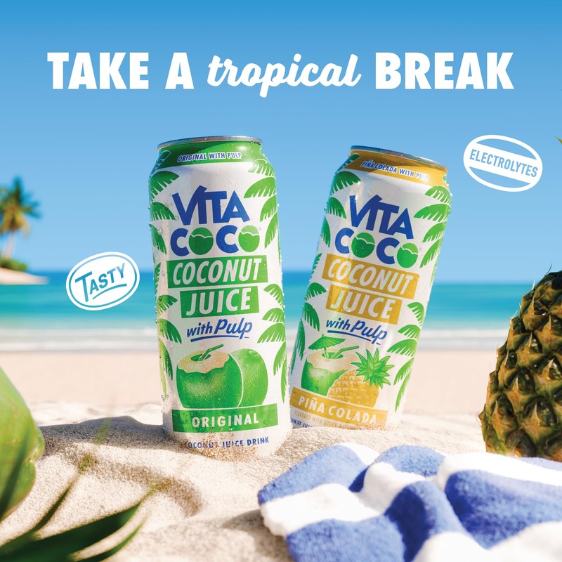 Vita Coco Coconut Juice, Original with Pulp | Big, Bold