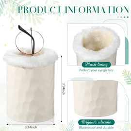 CroBlissful 2 Pcs Eyeglasses Holder Plush Lined Silicone Glasses Holder for Nightstand Glasses Standing Case Anti-scratch Storage Organizer for Desk, Table, Nightstand, Office