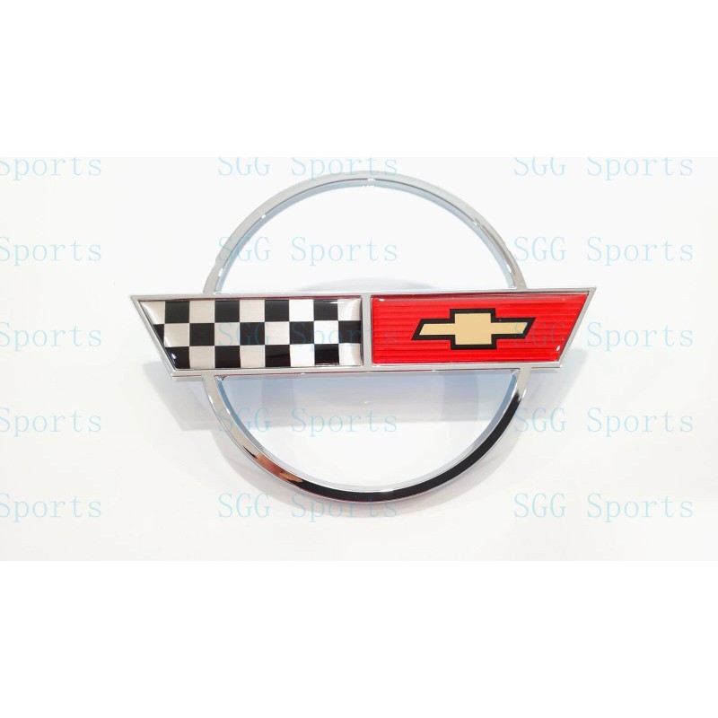 AUTO 2PC 1984-1996 C4 Corvette Chrome Red Front Nose Hood