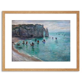 PAINTING Monet Etretat Aval Door Fishing Boats Framed Print F97X2958