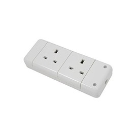 Mercury 2 Gang Trailing Socket, White