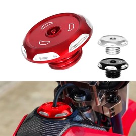 3D CNC CRF110 Front Fuel Tank Gas Cap Cover Accessories Compatible with CRF 110 CRF110F 2019-2024 CRF125 CRF125F 2019-2024 Motorcycle Fuel Tank Cap Red