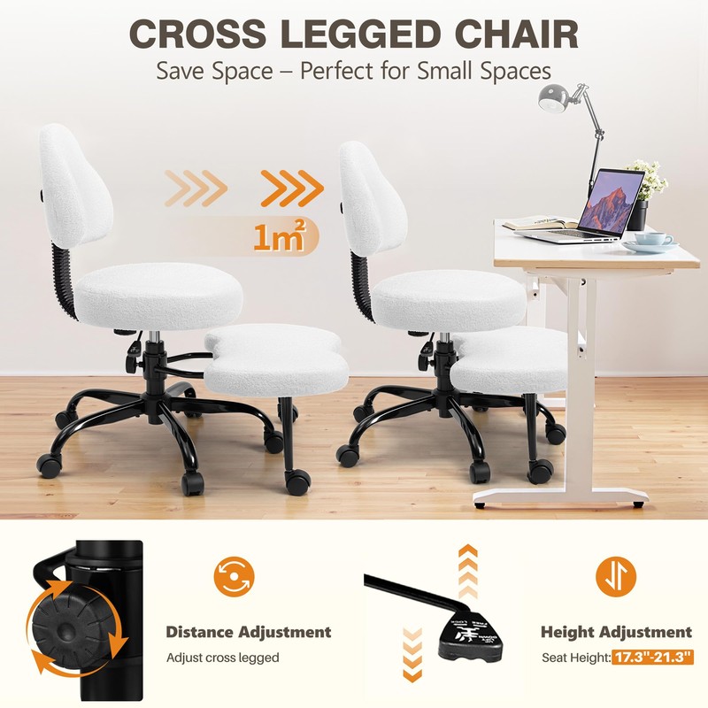 AtHope Cross Legged Office Chair, Criss Cross Desk Chair ADHD
