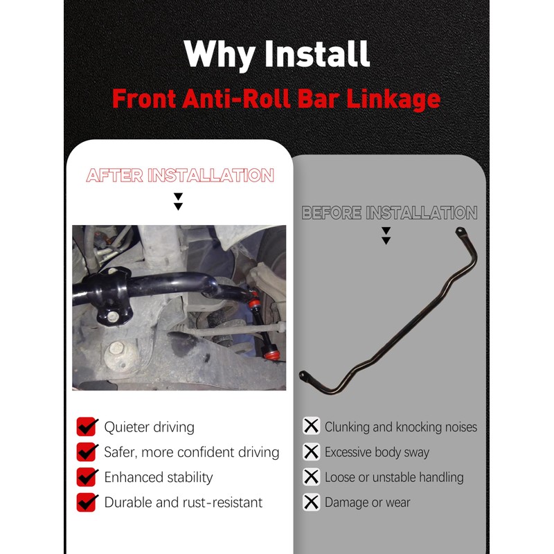 Front Sway Bar End Links Kit for 2009-2022 Dodge Ram