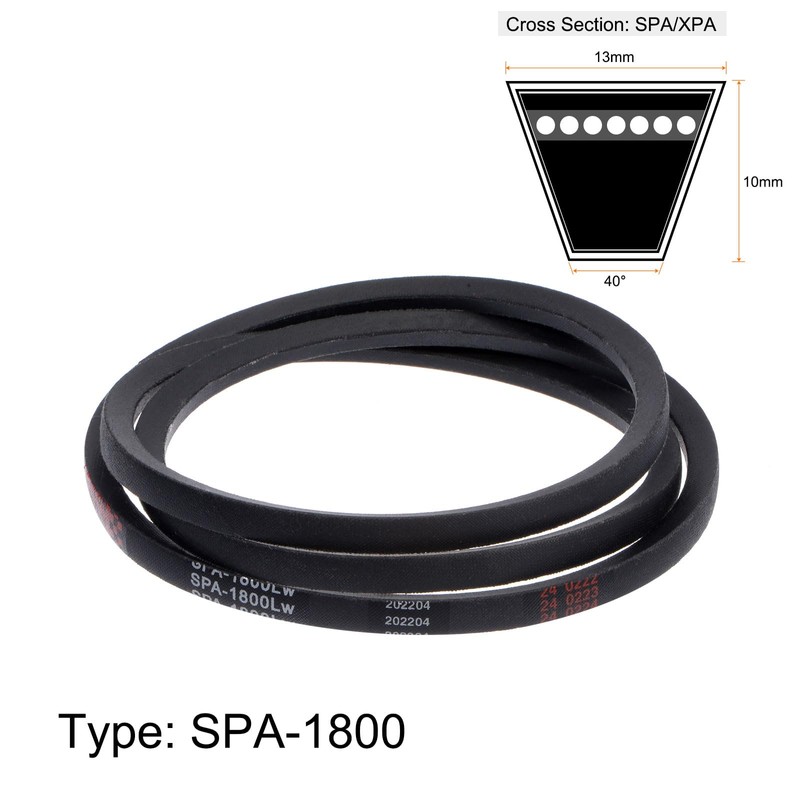 sourcing map SPA1800 V-Belt Drive Belt 1800 mm Pitch Length