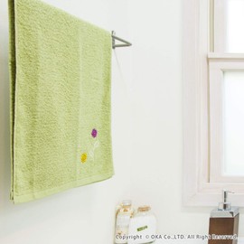 OKA Etoffe Face Towel, Approx. 30.3 x 13.4 Inches (77 x 34 cm), Green
