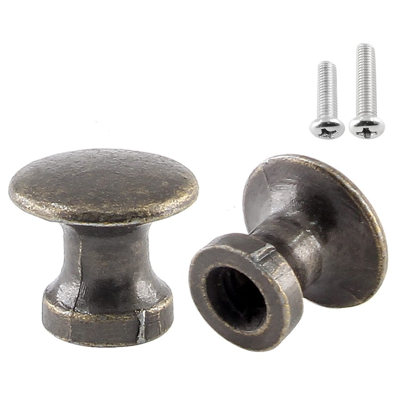 Uenhoy 12 Pcs Mini Cabinet Knobs 1/2 Inch Dia Bronze