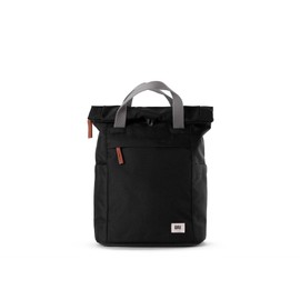 ORI LONDON Rolltop Backpack - Small Canvas Travel Backpack with Lots of Pockets for Laptop, Phone, Bottles with Magnetic Closure - The Finchley, Ash, 13.4 x 9.4 x 4.7”