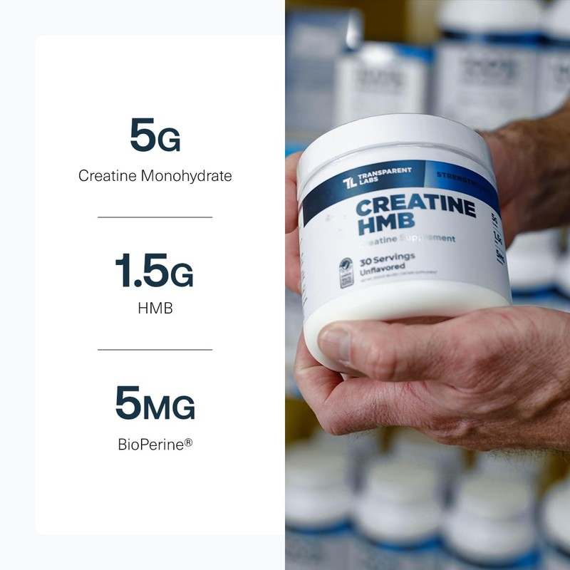 Transparent Labs Creatine HMB - Creatine Monohydrate Powder with HMB