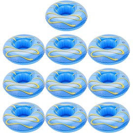 Soporte de Bebida Inflable, 10 Piezas Posavasos Flotante para Piscina, Resistente al Agua y Fácil de Inflar, Ideal para Fiestas en Alberca, Playa, Jardín o Barco para Niños y Adult