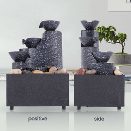 Zeafree Home Office Desktop Small Fountain Lucky Flowing Water Ornaments Landscape Decoration Gifts