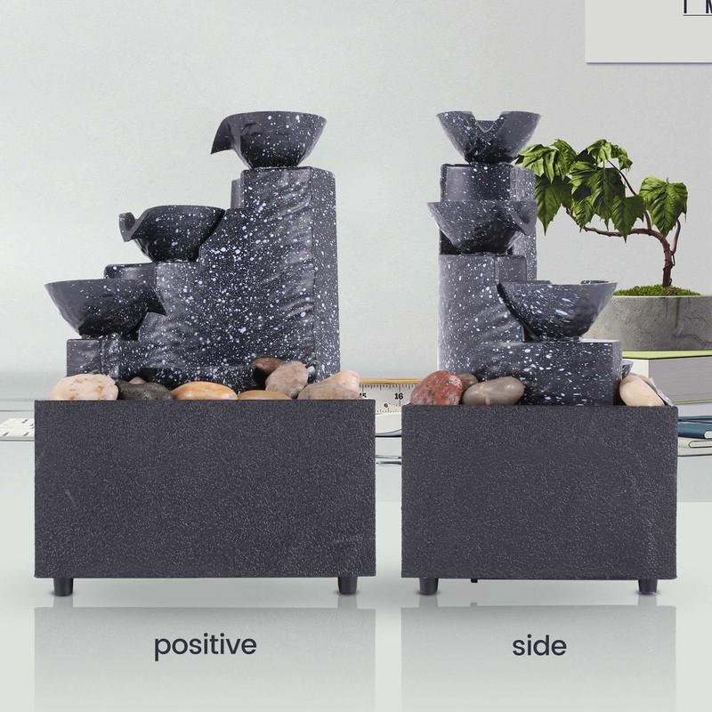 Zeafree Home Office Desktop Small Fountain Lucky Flowing Water Ornaments