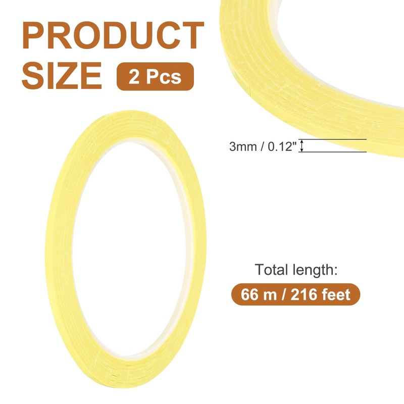 MECCANIXITY 216 ft 2 Rolls Violin Fingerboard Tapes 3mm Light