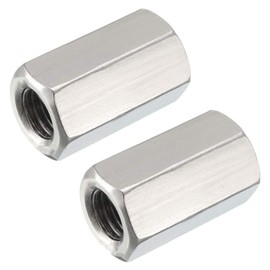 Hex Coupling Nut 2-Pack Silver New M8 M10 M12 M16 Rod Coupling Nut Durable 304 Stainless Steel Coupling Nuts