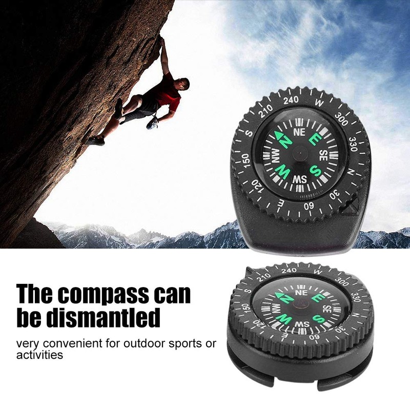 Watch Shape Compass, 2pcs Portable Hiking GPS Watch Band Slip