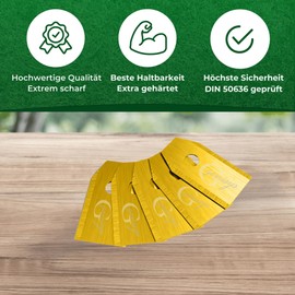 G greengrass tools Titanium Blade Compatible with EcoVacs Goat Robotic Lawnmower Replacement Blades - LongLife Stainless Steel [Shatterproof DIN EN 50636 Tested], Piece: 24